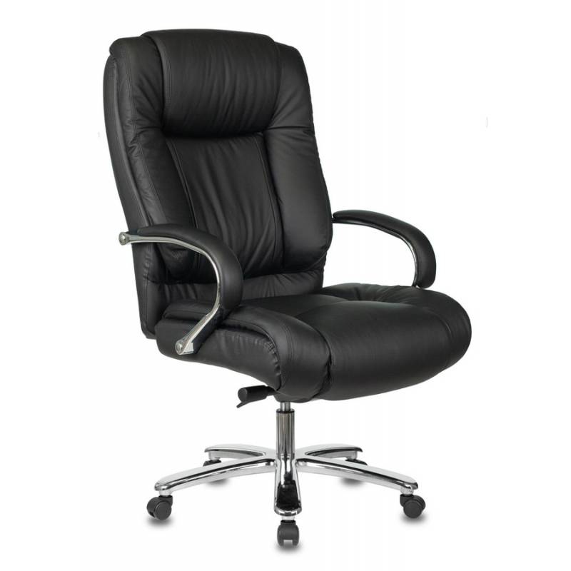 Кресло руководителя Бюрократ T-9925SL/BLACK черный кожа крестовина хром главное фото