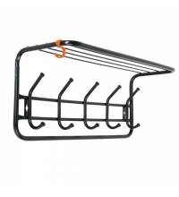 Вешалка настенная с полкой "ВСП6", 265х600х220 мм, 5 крючков, металл, черная, ВСП 6 Ч